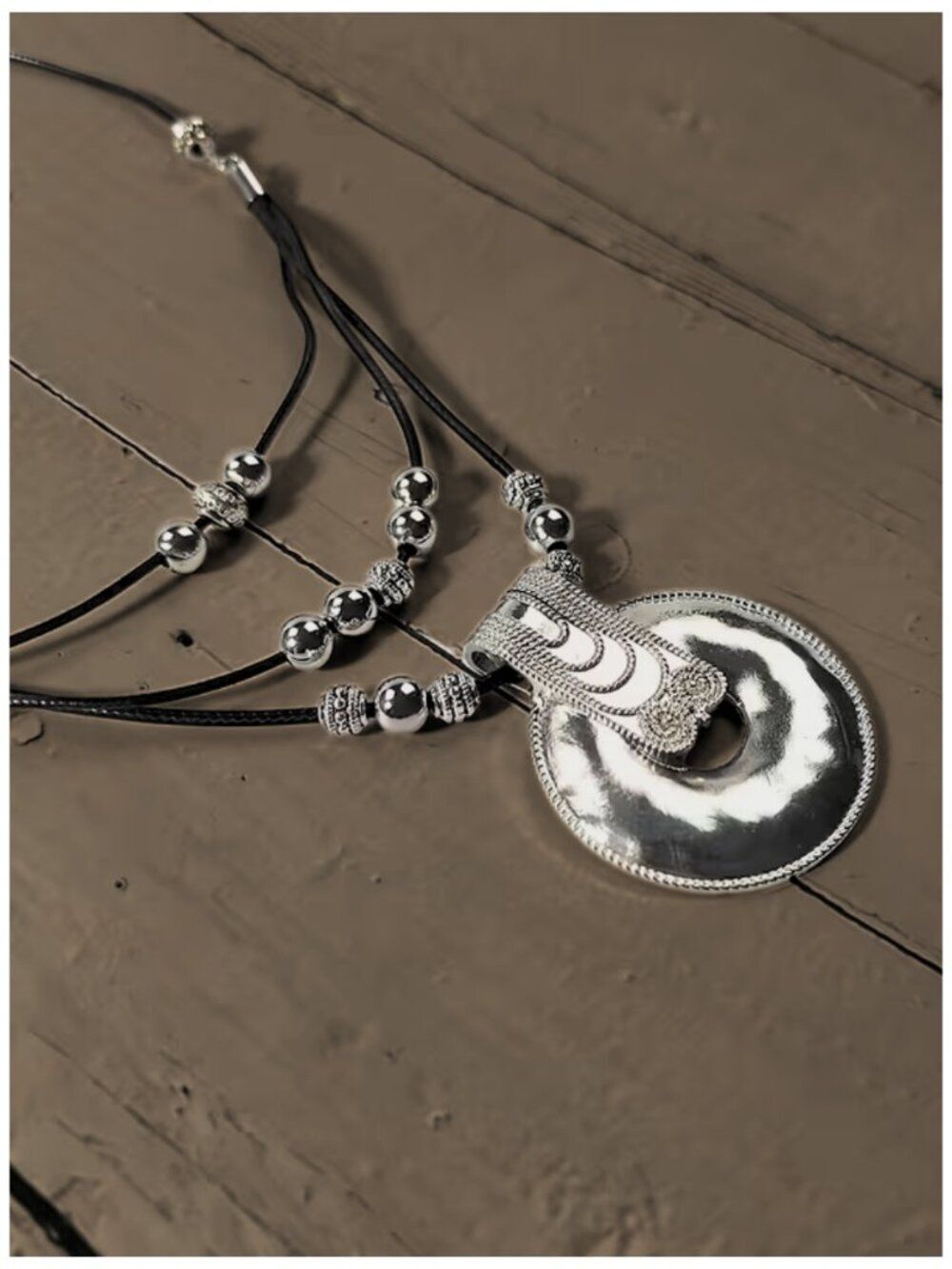 NWT Boho Chic Multi-Layer Circle Necklace Minimalist  Statement